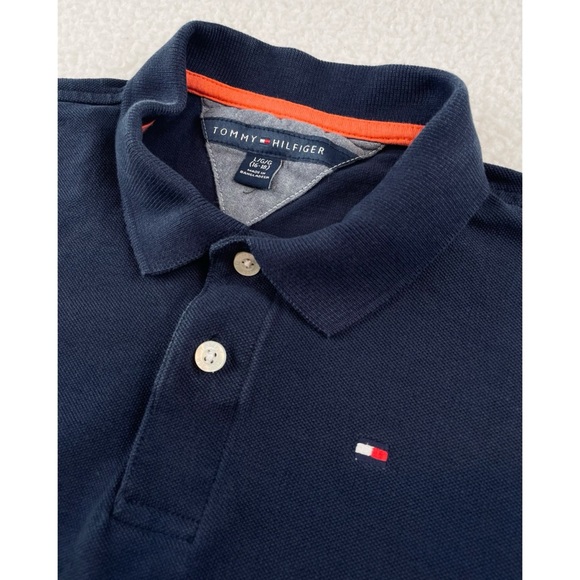 TOMMY HILFIGER • Navy Blue Classic Short Sleeve Polo Shirt - Picture 9 of 16